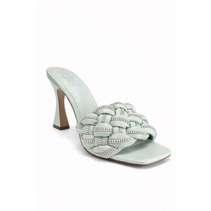 Vince Camuto Braided Rhinestone Mule Heels Mint Green‎ Leather Women's 7.5